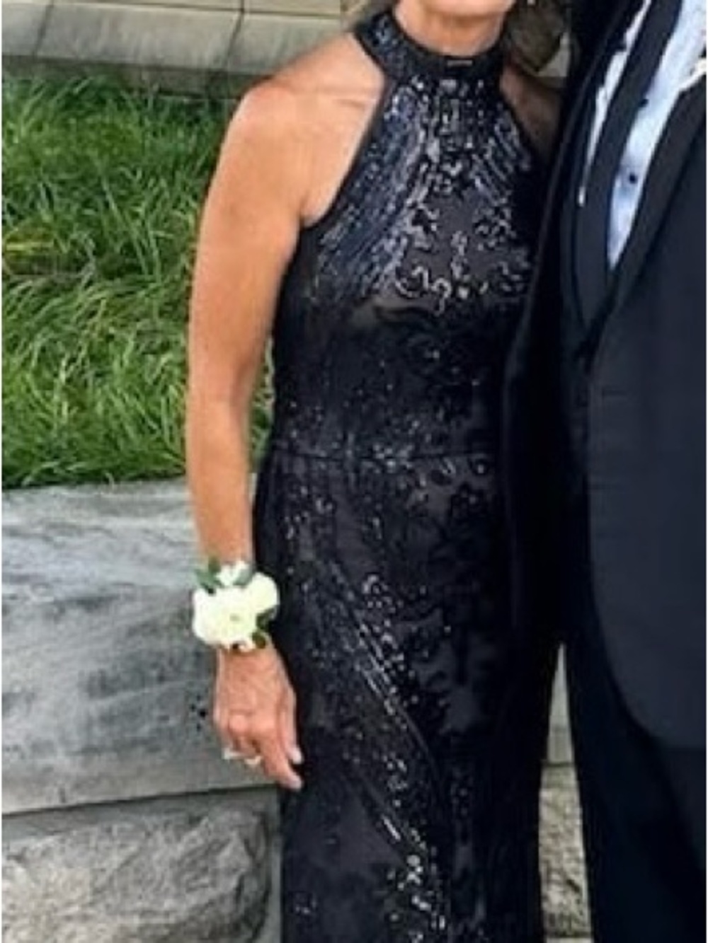 Elegant Black Beaded Evening Dress - Women's Formal Gown
